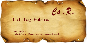 Csillag Rubina névjegykártya